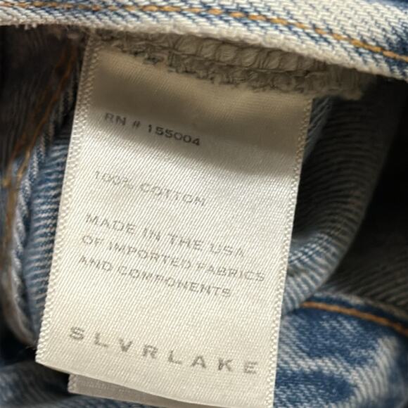 Slverlake London ankle jeans in broken hearts high rise wide leg straight jeans - Picture 9 of 10